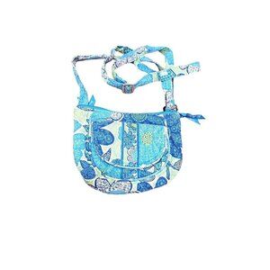 Vera Bradley Quilted Cotton Crossbody‎ Bag With Adjustable Strap & Front Pocket